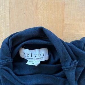 Velvet by Graham & Spencer navy blue whisper fitted mock tee